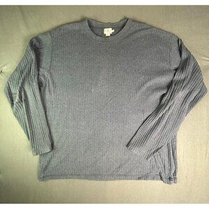 Calvin Klein Jeans Sweater Mens XL Gray Ribbed Crew Neck Long Sleeve Pullover